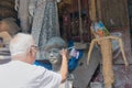 Clay idol of slodier being prepared Royalty Free Stock Photo