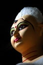 Clay idol of Hindu Goddess Durga under preparations for Bengal`s Durga Puja festival at Kumartuli in Kolkata. Royalty Free Stock Photo