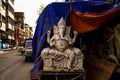 Kumartuli,West Bengal, India, July 2018. A clay and hay made incomplete idol of lord Ganesha under construction at a shop. Ganesh