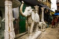 Kumartuli,West Bengal, India, July 2018. A clay statue of a elephant under construction at a shop during day time for sale