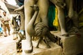 Kumartuli,West Bengal, India, July 2018. A clay statue of a peacock under construction at a shop during day time for sale