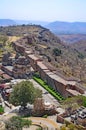 Walls, Hills and Countryside at Kumbhalgarh Fort, Kumbhalgarh, Rajasthan, India Royalty Free Stock Photo