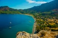 KUMLUBUK, TURKEY: View over Kumlubuk bay on Bozburun peninsula Royalty Free Stock Photo