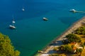 KUMLUBUK, TURKEY: View over Kumlubuk bay on Bozburun peninsula Royalty Free Stock Photo