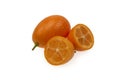 Kumquat Cumquat Fruit on Isolated White Background Close Up Royalty Free Stock Photo