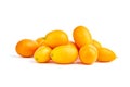 Kumquat, fresh citrus fruits isolated on white background Royalty Free Stock Photo