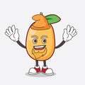 Kumquat Fruit cartoon mascot character performed as an Elf on the stage Royalty Free Stock Photo