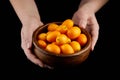 Kumquat , small oval citrus fruits, nagami variety Royalty Free Stock Photo