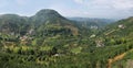 Kumquat trees plantation and valleys near Yangshuo,