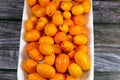 Kumquats, cumquats, a group of small, angiosperm, fruit-bearing trees in the family Rutaceae, golden orange, an edible fruit Royalty Free Stock Photo