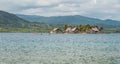kuna village on island, wooden houses on water, Guna Yala, Panama Royalty Free Stock Photo