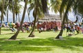 Kuna women, Panama with traditional art works - Molas Royalty Free Stock Photo