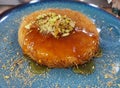 Kunafa with honey Knafeh Royalty Free Stock Photo