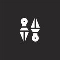 kunai icon. Filled kunai icon for website design and mobile, app development. kunai icon from filled martial arts collection