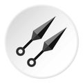 Kunai, ninja weapon icon circle