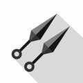 Kunai, ninja weapon icon, flat style