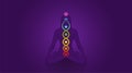 Kundalini Coiled Snake Chakras Yoga Meditation Woman Purple Royalty Free Stock Photo