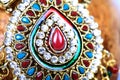 Kundan jewellery detail Royalty Free Stock Photo