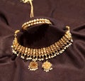 Kundan jewelry in black background Royalty Free Stock Photo