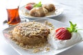 Kunefe and Baklava with Turkish Tea