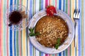 Kunefe Dessert with Turkish Hot Tea