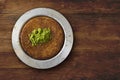 Kunefeh traditional turkish dessert on table top view Royalty Free Stock Photo