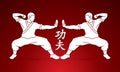 Kung fu action ready to fight graphic vector Royalty Free Stock Photo
