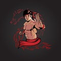 Kung Fu Man version 3 vector illustration Royalty Free Stock Photo