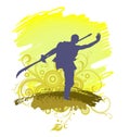 A Kung Fu Master Silhouette