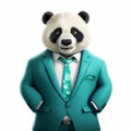 Kung Fu Panda: Photorealistic Renderings Of A Stylish Green Turquoise Suit