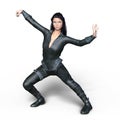 Kung-fu woman Royalty Free Stock Photo