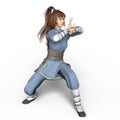 Kung-fu woman Royalty Free Stock Photo