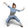 Kung-fu woman Royalty Free Stock Photo