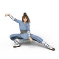 Kung-fu woman Royalty Free Stock Photo