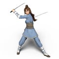 Kung-fu woman Royalty Free Stock Photo