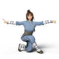 Kung-fu woman Royalty Free Stock Photo