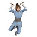 Kung-fu woman Royalty Free Stock Photo