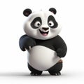 3d Pixar Panda: Photorealistic Cartoon Walking And Reaching Out