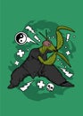 Kungfu Mantis vector illustration for t shirt