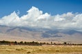 Kungoy Ala-Too or Kungey Alataw mountain view from Ysyk Kol and Tamchy village Royalty Free Stock Photo