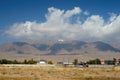 Kungoy Ala-Too or Kungey Alataw mountain view from Ysyk Kol and Tamchy village Royalty Free Stock Photo