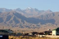 Kungoy Ala-Too or Kungey Alataw mountain view from Ysyk Kol and Tamchy village Royalty Free Stock Photo