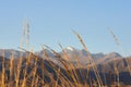 Kungoy Ala-Too or Kungey Alataw mountain view from Ysyk Kol and Tamchy village Royalty Free Stock Photo