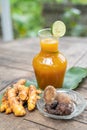 Kunir asam herb in a glass bottle Royalty Free Stock Photo