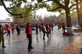 KUNMING, CHINA, FEBRUARY 08, 2017: people are exerciseing in the Kunming Green Lake Park, Kunming.
