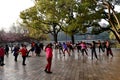 KUNMING, CHINA, FEBRUARY 08, 2017: people are exerciseing in the Kunming Green Lake Park, Kunming.