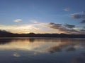 The afterglow of sunset in Dianchi Lake, Yunnan, China. Royalty Free Stock Photo