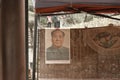 Mao Zedong image hanging in the Lotus Pond garden