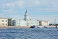The Kunstkamera Museum in Saint-Petersburg on the University embankment of the Neva river Royalty Free Stock Photo