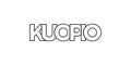 Kuopio in the Finland emblem. The design features a geometric style, vector illustration with bold typography in a modern font.